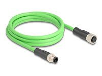 M12 Cable D-coded 4 pin male to female P