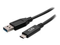 USB kabel - USB typ A (M) do USB-C (M) - USB 3.2 Gen 1 - 30 V - 3 A - 15 cm - lisovaný - černá