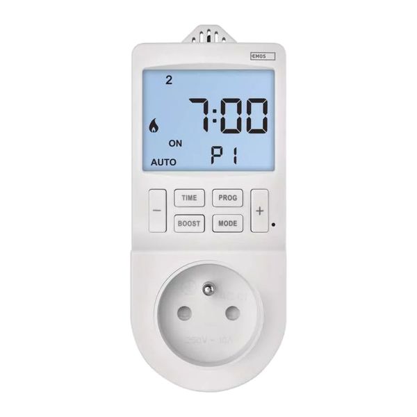 Termostat EMOS P5660FR zásuvkový s funkcí digitálního časovače 2v1