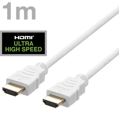 DELTACO Kabel HDMI 2.1 M/M 1m, 8K Ultra High, bílý