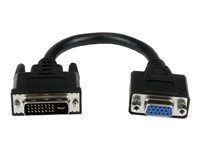 DVI-I Male to VGA Female Dongle Adapter (DVIVGAMF8IN) - Adaptér VGA) - DVI-I (M) do HD-15 (VGA) (F) - 20 cm - křídlové šrouby - černá
