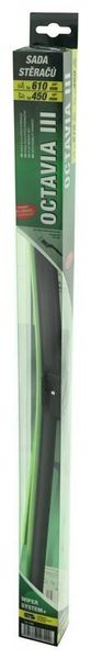Ploché stěrače COMPASS FLAT SET 610+450 mm GREEN OCT III