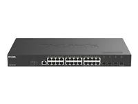 D-Link DGS 1250-28XP - Prepínac - L2+ - inteligentní - 24 x 10/100/1000 + 4 x 10 Gigabit SFP+ - Lze montovat do rozvadece - PoE+ (375 W)