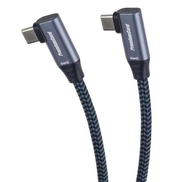 PremiumCord USB-C 2x zahnutý kabel, 0.5m