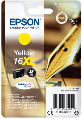 Epson Singlepack Yellow 16XL DURABrite Ultra Ink