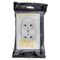 Dvojitá zásuvka ELECTROMALT OVAL OVA1029W, bílá