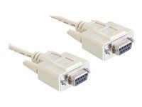 Null modem kabel - DB-9 (F) do DB-9 (F) - 5 m - křídlové šrouby - šedá