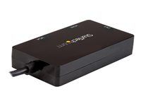 Video adaptér - USB-C s piny (male) do HD-15 (VGA), DVI-I, HDMI se zdířkami (female) - 15 cm - černá - aktivní konvertor, podpora 4K30Hz (3840 x 2160) (HDMI), podpora 1920 x 1200 (WUXGA) 60Hz (DVI a VGA)