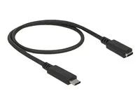 Prodlužovací USB kabel - USB-C (M) do USB-C (F) - USB 3.1 Gen 1 - 3 A - 50 cm - černá