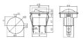 Přepínač kolébkový kulatý průchozí 2pol./3pin ON-OFF 250V/6A červený