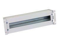 19" jističová lišta 3U s krytem, DIN, pro 22 modulů černá RAL9005