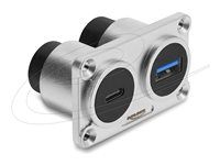 Delock - Zacvakávací modul - 5 + 10 Gbps, PD 100 W - USB typu C, USB - stríbrná