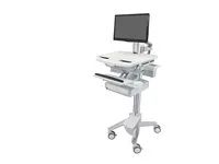 Vozík - otevřená architektura - pro LCD displej / PC vybavení - s čepem LCD, 1 zásuvkou (1x1) - uzamykatelný - zdravotní - vysoce kvalitní plast, hliník, pozinkovaná ocel - velikost obrazovky: až 24"