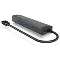RAIDSONIC ICY HUB USB Type C/3xUSB3.0 + RJ45