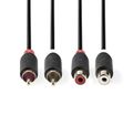 Kabel 2x Cinch konektor/2x Cinch zdířka 2m NEDIS CABW24205AT20