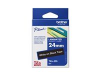 Standardní lepidlo - bílá na černé - Role (2,4 cm x 8 m) 1 kazeta/y lamino páska - pro Brother PT-D600; P-Touch PT-2430, 3600, 7600, 9800, D800, E500, E550, H500, P750, P900