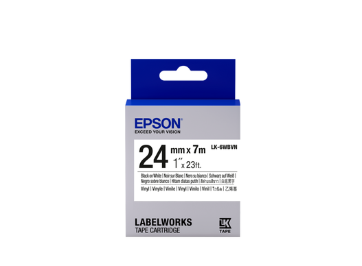 Epson Tape Cartridge LK-6WBVN Vinyl, Black/White 24 mm / 7m