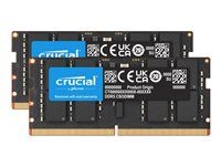 Crucial - DDR5 - sada - 48 GB: 2 x 24 GB - SO-DIMM 262 pinů - 3200 MHz / PC5-51200 - CL52 - 1.1 V - nastaveno na taktování - on-die ECC