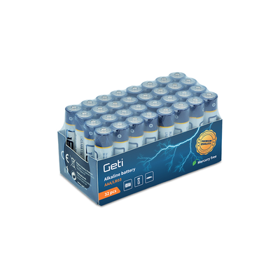Baterie AAA (LR03) alkalická GETI 1,5 V 32 ks