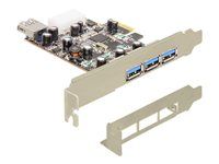 USB adaptér - PCI Express x1 nízký profil - USB, USB 2.0, USB 3.0 - 4 porty