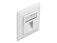 Zásuvka Keystone Socket - s popisovacím oknem - úhlový - 1 modul - čistě bílá, RAL 9010
