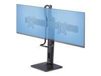 Stojan - pro 2 monitory - plast, hliník, ocel - černá - velikost obrazovky: 17"-27" - stolní stojan