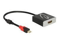 Video adaptér - Mini DisplayPort s piny (male) do HDMI se zdířkami (female) - 20 cm - šedá, černá