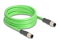 M12 Cable D-coded 4 pin male to male PUR