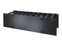 Panel racku pro správu kabelů s krytem - černá - 3U - kompatibilní s TAA - pro P/N: SCL500RM1U, SMX1500RM2UCNCUS, SMX1500RM2UCUS, SMX2KR2UX145, SMX3KR2UNCX145, SMX750CUS