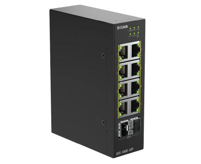 D-Link DIS-100G-10P 10-Port Gigabit Industrial PoE+ Unmanaged Switch with 2 x 2.5G SFP+ Ports