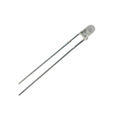 LED 3mm červená (625nm), svítivost 1200 mcd, 30° čirá, IF=20mA, VF=2.2V