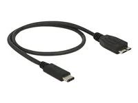USB kabel - Micro-USB typu B (M) do USB-C (M) - USB 3.1 Gen 2 - 50 cm - černá