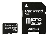 Paměťová karta flash (adaptér microSDHC - SD zahrnuto) - 4 GB - Class 10 - 133x - microSDHC