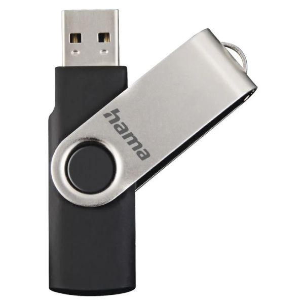 HAMA Rotate, USB Klíč, 8GB, stříbrný/černý