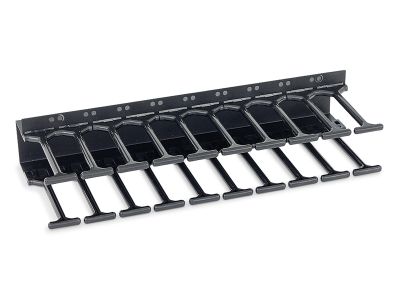 19" vyvaz.panel 47U Hřeben,dvouřadý černý 75mm trn