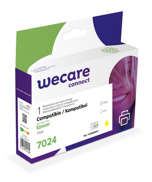WECARE ARMOR ink kompatibilní s Epson WF4015, T70244010, 22ml, žlutá/yellow
