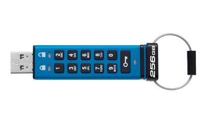 Kingston IronKey Keypad 200/256GB/USB 3.2/USB-A/Modrá