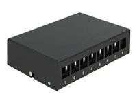 Záslepný patch panel keystone - montáž na stěnu, montáž na kolejnici DIN - černá - 8 portů