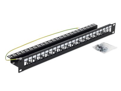 19" modulární patch panel pro max.24 keystonů
