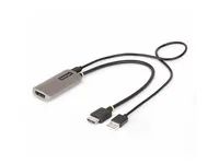 Kabel adaptéru - HDMI s piny (male) do DisplayPort se zdířkami (female) - 30 cm - šedá space gray - aktivní, podpora 8K60Hz, Jednosměrný