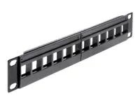 Propojovací panel - černá - 1U - 10" - 12 portů