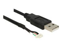 Adaptér z USB interní na externí - terminál s 5 piny (Z) do USB (M) - 1.5 m - černá - pro P/N: 96367, 96368, 96369, 96370, 96371, 96372