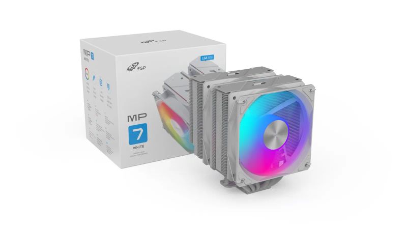 FSP Chladič CPU MP7-WA Dual, 120mm FDB Fan, White