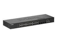 D-Link SmartPro DGS-1530-28 - Přepínač - inteligentní - 24 x 10/100/1000 + 4 x 10 Gigabit SFP+ - desktop, Lze montovat do rozvaděče