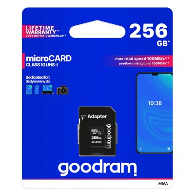 Paměťová karta GOODRAM micro SD 256 GB s adaptérem