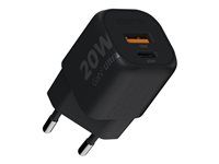 Síťový adaptér - GaN2 Ultra - 20 Watt - PD, QC 3.0 - 2 výstupní konektory (USB-C, USB) - černá