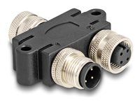 M12 Y-Splitter A-coded 4 pin 1 x female