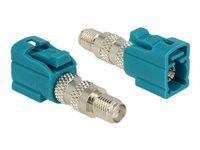 RF adapter - SMA se zdířkami (female) do konektor FAKRA Z se zdířkami (female) - modrá water blue