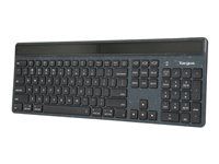 Klávesnice - udržitelné získávání energie - antibakteriální - podsvícení - bezdrátový - Bluetooth 5.0 - QWERTY - britská - klávesový spínač: Scissor-Key - černá - udržitelné balení