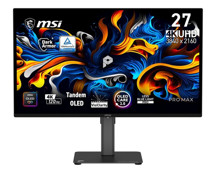 MSI PRO MAX/271UPX12G/26,5''/QD-OLED/4K UHD/120Hz/0,03ms/Čierna/3R